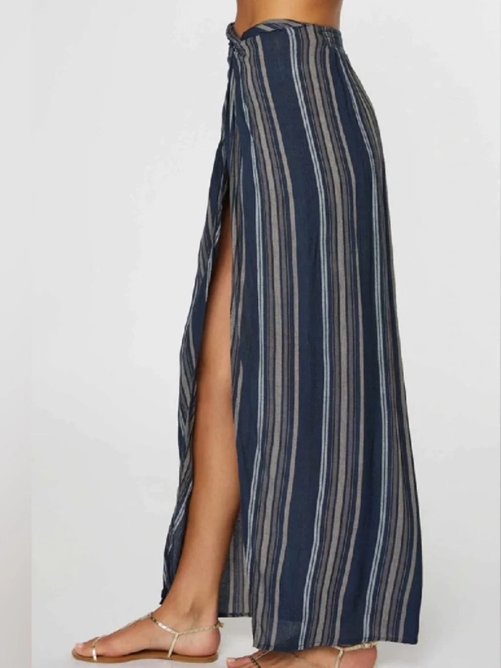 O'Neill Hanalei Stripe Swimsuit Coverup Skirt in Slate Blue NWT Size Large